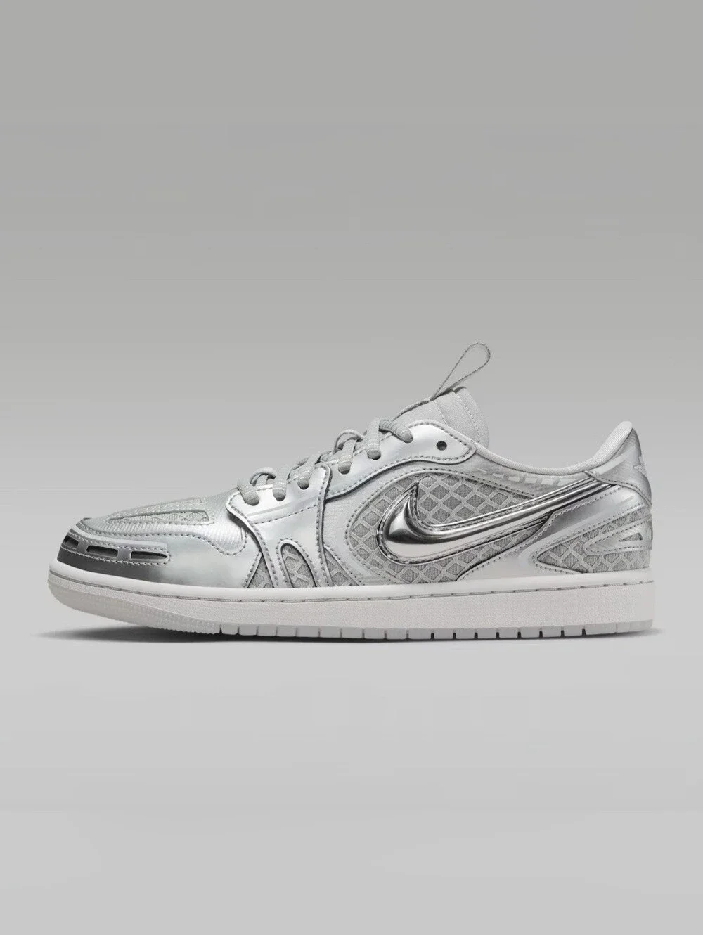 Nike Air Jordan 1 Low Method of Make Grey White Metallic Silver sneaker size 8.5